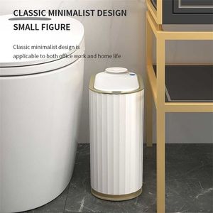 7L Smart Sensor Trash Can With aromatherapy Trash Bin Home Electronic kitche Rubbish Bin Toilet Waterproof Narrow Storage Bucket 211215