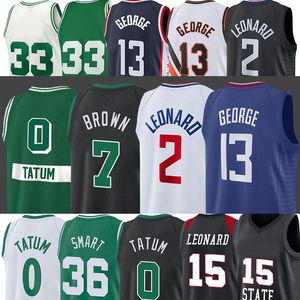 Jayson 0 Tatum basketbalshirts Jaylen 7 Brown Marcus Kawhi 2 Leonard 36 Smart Paul 13 George Green Jersey