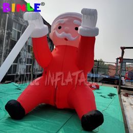 7mh (23ft) Custom gebouw opblaasbare klimmens met geschenken Mall verlichting vader Santas Claus voor Kerstmis