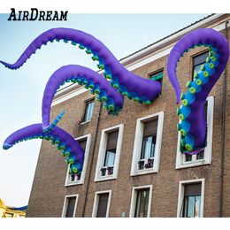 7mh (23 pieds) avec ventilateur de décoration extérieure géante Pocte gonflable Tentacles tentacules Tentacule Armes Inflatables LED Éclairage LED Décoration ballon personnalisé