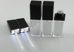 7 ml LED -lege lipglossbuizen met spiegel vierkant heldere lipgloss buiscontainer lippenstift lipblams flessen plastic cosmetica mak7417252