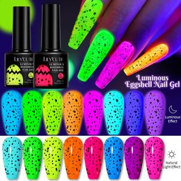 7 ML lumineux coquille d'oeuf Gel vernis à ongles lueur dans l'obscurité Semi Permanent UV Gel Fluorescent néon vert couleur vernis à ongles