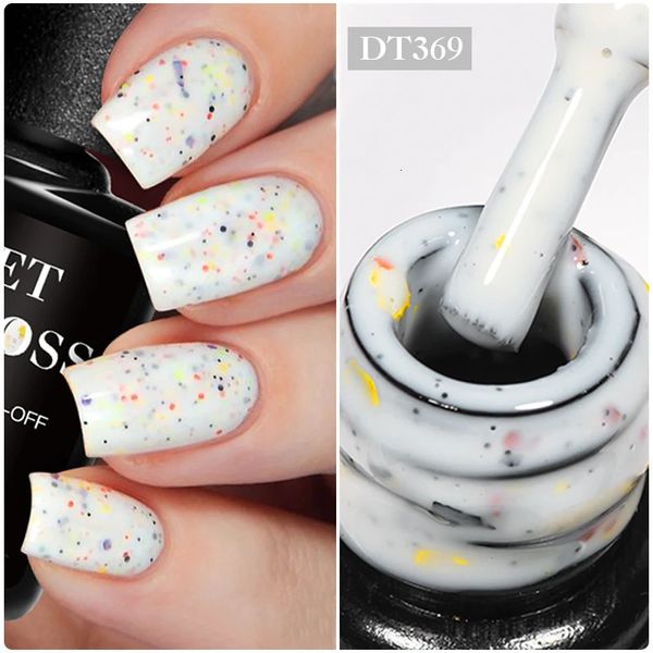 7 ml Milky blanc Snowflake Cream Gel Rigoux de ongles Pink paillettes Semi-permanent Vernis ongles Art Design Fabrice Off UV LED 240430