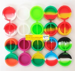 Pot de cire de silicone à deux chambres de 7 ml antiadhésif réutilisable incassable herbe dabs concentré d'huile extrait cachette pot de stockage de silicone 10 pcs/lot