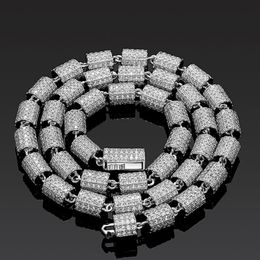 7mm 18/20 pouces or argent CZ Baguette Miami ronde chaîne cubaine collier 7/8 pouces Bracelet pour hommes femmes Hip Hop chaînes