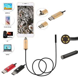 7mm lentille 2m serpent câble USB Endoscope caméra endoscopes pour téléphone Android et PC pour caméra d'inspection de réparation de voiture