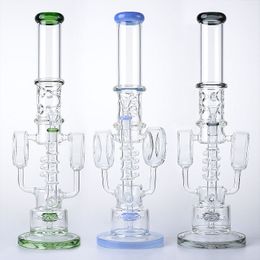 7 mm dikke glazen bongs sprinkler perc waterpijpspiraal percolator waterleidingen recycler olie dab rigs grote bong 14 mm vrouwelijke gewricht met kom