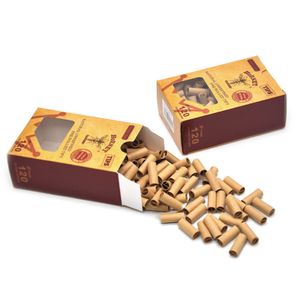 7mm Blanc Brun M-type Pré-roulé Pointe Cigarettes pré-roulées naturelles non raffinées Filtre Feuilles à rouler Conseils Cigarette faite à la main 120pcs / Box Accessoires pour fumeurs