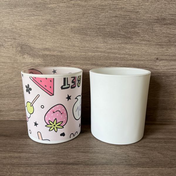 7 oz/11 oz/15 oz Sublimation mat blanc verre bougeoir bouteille d'eau vide bricolage transfert de chaleur bougie pot