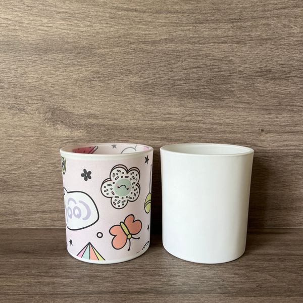 7 oz/11 oz/15 oz Sublimation mat blanc verre bougeoir bouteille d'eau vierge bricolage transfert de chaleur bougie pot ups