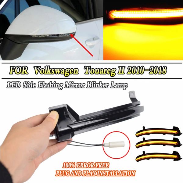 7p6949101 7p6949102 Turn Turn Signal Light Dynamic Miroir latérale Indicateur de miroir des lampes pour VW Touareg II 7P 2010-2018