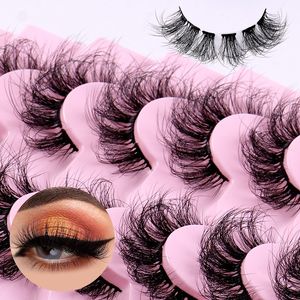 7pairs Diy Fluffy False wimper 8D Faux Mink Lashes Gesegmenteerde krul Lash Extensions Soft herbruikbare wreedheid gratis