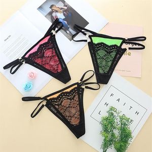 7pc femmes Sexy dentelle évider culottes sexe String Transparent String sans couture slips femme Lingerie tongs # G2230B