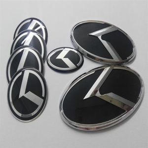 7 stks 1 set zwart K logo badge embleem 3d sticker voor KIA OPTIMA K5 2011-2017 auto emblems241v