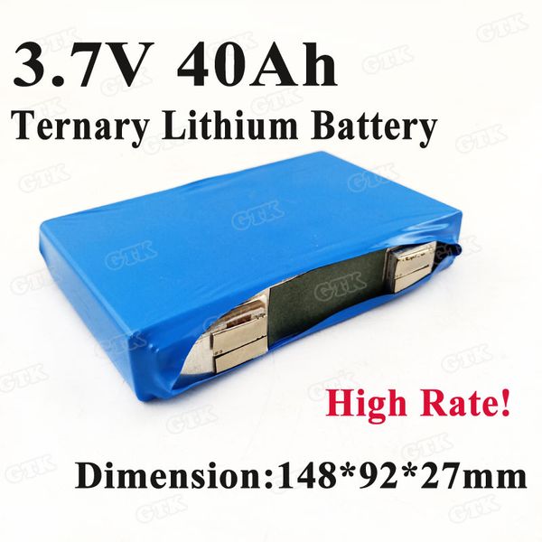 7 batteries au lithium ternaire 3.7v, 40ah, taux élevé, pour bricolage, 12V, 24V, 36V, fauteuil roulant, véhicule électrique, vélo électrique, onduleurs UPS