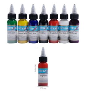 7pcs 30 ml Ink professionnel encre 7 couleurs ensemble 1 oz 30 ml / bouteille de tatouage kit pigmentaire de mode