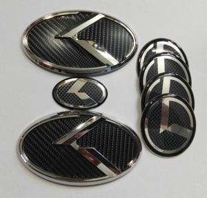 7pcs 3D Black Carbon K Emblem Sticker pour Kia New Forte YD K3 20142015 Car Emblems3639765