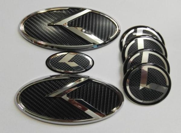 7pcs 3d Black Carbon K Emblem Sticker pour Kia New Forte YD K3 20142015 Car Emblems9277124