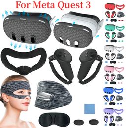 Ensemble d'accessoires, couvercle de protection d'objectif, antichute VR, poignées de contrôleur de casque pour Meta Quest 3 240113, 7 pièces