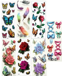 7PCS Mooie Leuke Water Transfer Tattoos Body Art Make Cool 3D Waterdichte Tijdelijke Tattoo Stickers Voor Meisjes Man8992132