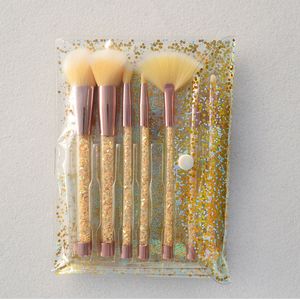 7pcs Crystal Diamond Makeup Brushes Set Glitter Handle Makeup Brush Kit with Bag Cosmetics Brushes Powder Eyeshadow Foundation Make up brush