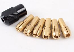 7pcs Brass Collet M8 * 0.75mm 1.0 / 1.6 / 2.0 / 2. /3.0/3.2mm Rotary Tools Accessoires