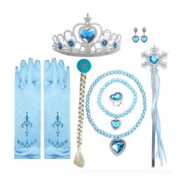 7pcs Gants Tiara Angle Fairy Wand Bijoux Set Princess Dress Up Accessory Costume Kit CWNS-001