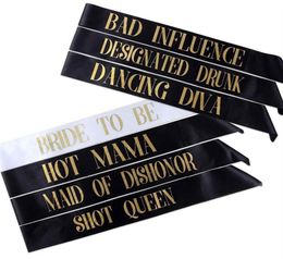 7pcs lot bachelorette Sashes Bride to Be Sash Wedding Bridal Bachelorette Party Decorations Supplies Favors Short Queen Mama335V4359951