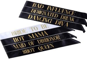 7pcs lot bachelorette Sashes Bride to Be Sash Wedding Bridal Bachelorette Party Decorations Supplies Favors Short Queen Mama335V1515591