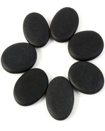 7pcs lot noir spa rock basalte énergétique orteil face face ovales massage lave natural pierre ensemble de santé relaxation 6428553