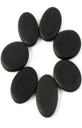7pcs lot noir spa rock basalte énergétique orteil face à face ovale massage lave notale pierre ensemble de santé relaxation 3017570