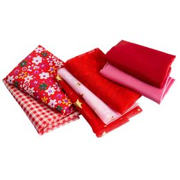 7pcs / lot Tissure de patchwork en filet floral Polyester tissu de courtepointe pour les vêtements de poupée bricolage