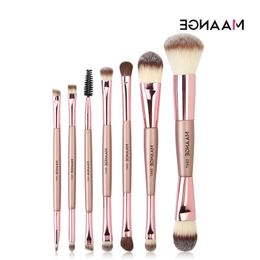 7 stks make-up borstels set multifunctionele dubbele kop concealer wenkbrauw mengen cosmetische make-up borstel kit Brocha de maquillaje