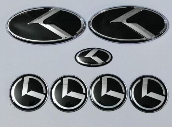 7pcs New Black K Logo Insignia Emblema para KIA NUEVO FORTE YD K3 2014 2015 CAR EMBLEMS3D STACTER3723438