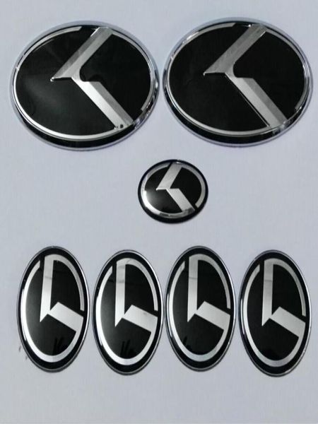 7pcs New Black K Logo Badge Emblem pour Kia New Forte Yd K3 2014 2015car Emblems3d Sticker2637004