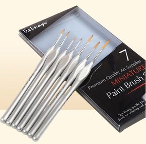 7pcs de qualité miniature de qualité supérieure stylo à aquarelle fine aquarelle peinture de pinceau pour dessiner des brosses de peinture à l'huile de gouache