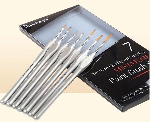 7pcs de qualité miniature de qualité supérieure stylo à aquarelle fine aquarelle pinceau ensemble pour le dessin de la gouache de peinture à l'huile de pinceau de brosses d'art 21244733