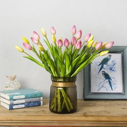 7pcs / set tulipes artificielles fleurs bricolage bouquet de tulipes décoration de jardin en plein air maison fête de mariage décor saint valentin fausses fleurs 240322