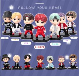 7 -stcs/set Bangtan Boys Groups RM Jin Suga Jhope Jimin v Jungkook Doll Model Toy Action Figuur Star Idol Cute Army Gift for Kids