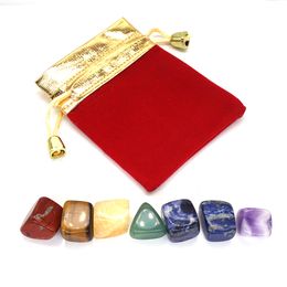 7pcs / set chakra pierres yoga reiki cicatrisation cristaux nés naturains de pierres précieuses irrégulières