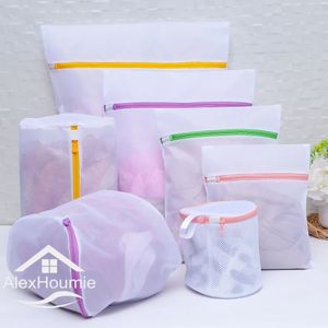 Sac à linge à blanchisserie en maille 7pcs Polyester Net Antideformation Underwear Bra Clothes Sacs For Home Washing Machines 240510