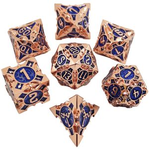 Jeu de dés polyédriques en métal, 7 pièces/ensemble, dés en métal Cool, accessoire de jeux de Table pour Dd DND D6 D8 D10 D12 D20