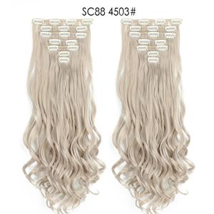 7 stks / set 130g Synthetische clip in op haarverlenging Paardenstaarten 22 inch krullende hoge temperatuur vezel haarstukken Meer kleuren optioneel