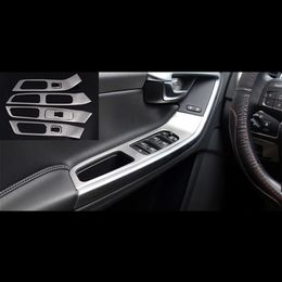 7 stks rvs Deur Armsteun panel decoratie Vensterglas Lifter frame trim Voor Volvo XC60 S60 V60 Auto styling252l