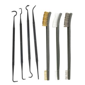 7 stks Universal Tactical Steel Wire Brush Nylon Pick Set Rifle Pistool Gun Hunting Cleaning Tool Accessoires
