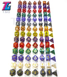 7-delige set dobbelstenen set vrijetijdssportspellen Hoge kwaliteit meerzijdige kubus met marmereffect D4 D20 DUNGEON en DRAKEN Dd213e9956123