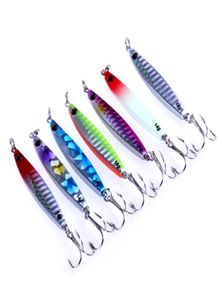 7pcslot 21G 14g gabarits métalliques Spoon Plomb Bait dur pêche de pêche pêche pêche à puits jigging hameçon hiver pêche pour basse1956623