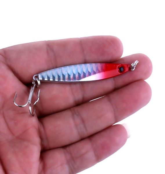 7pcslot 21g 14g Plantillas de metal Cuchara Plomo Cebo duro Señuelos de pesca Aparejos de pesca Fregadero Jigging Gancho Pesca de invierno para lubina 34525754928373