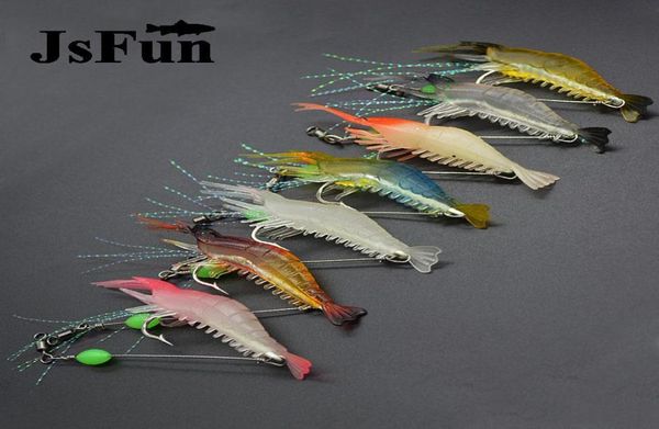 7pcslot Luros de pesca Luminosa Luros de camarones Luces blandos 8 cm 5g 7 Color cebos artificiales Tackle de pesca de carpa Fu4024649790