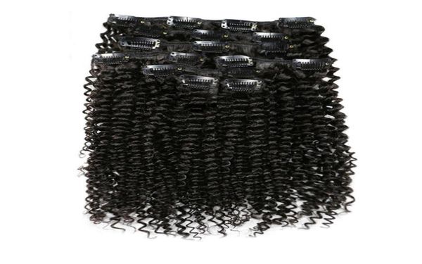 7 pièces ensemble 120G Afro crépus bouclés pince dans les Extensions de cheveux humains péruvien Remy pince à cheveux Ons 100 pince à cheveux naturelle humaine Ins Bundle7743528